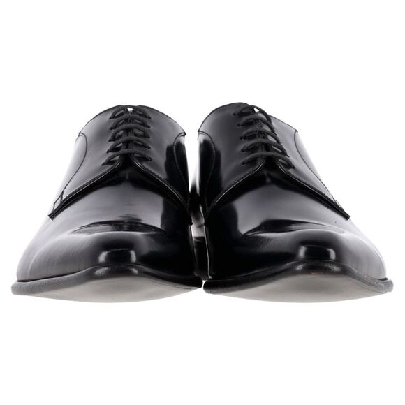 Dolce & Gabbana Lace-Up Almond-Toe Derby Shoes in Black Patent Leather